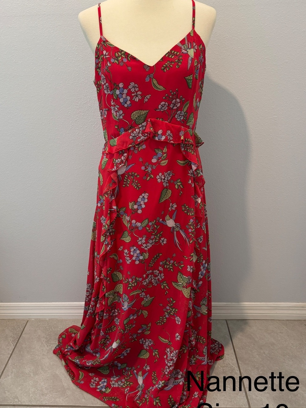 Nannette Red Floral Slip Dress
